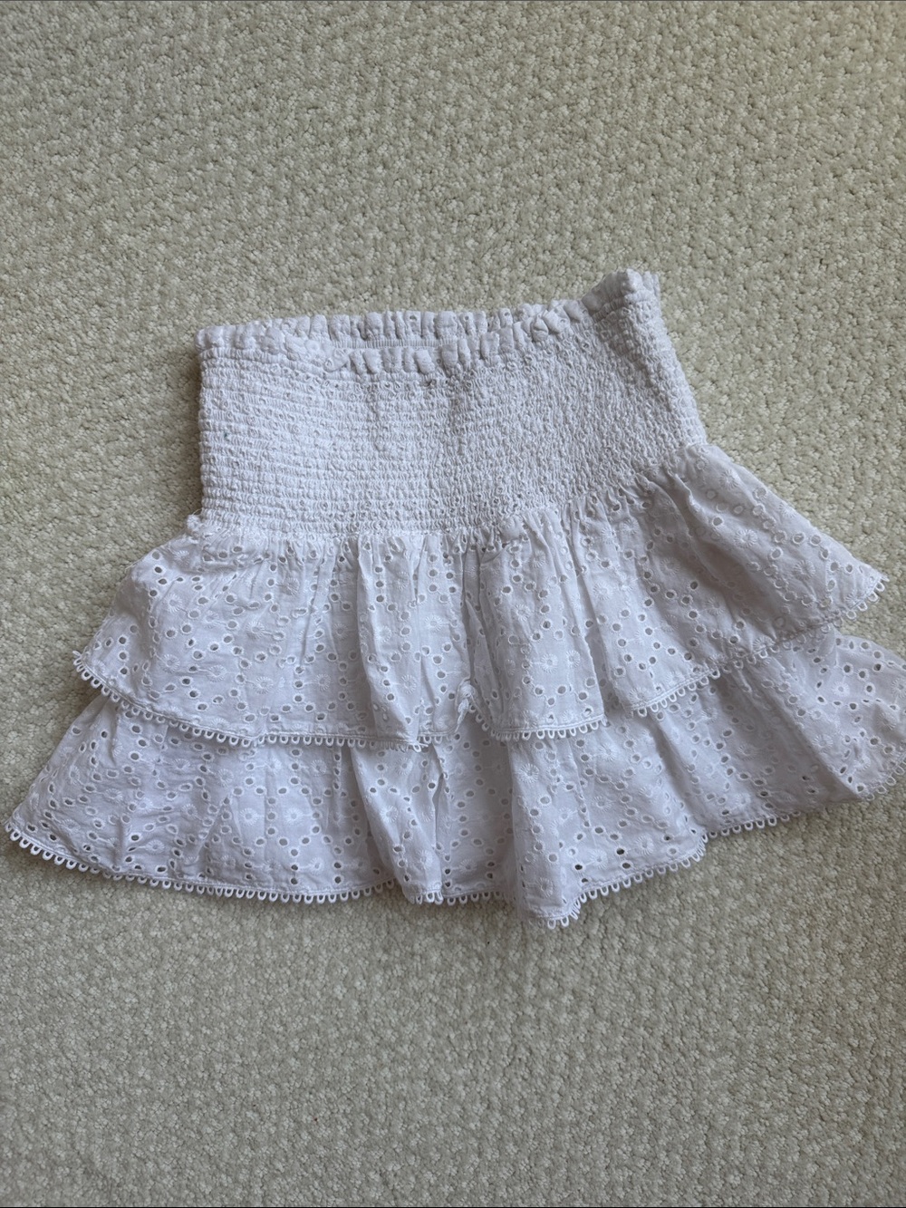 Crewcuts White Eyelet Tiered Ruffle Skirt